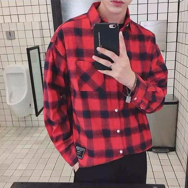 8813 Check Red Socks