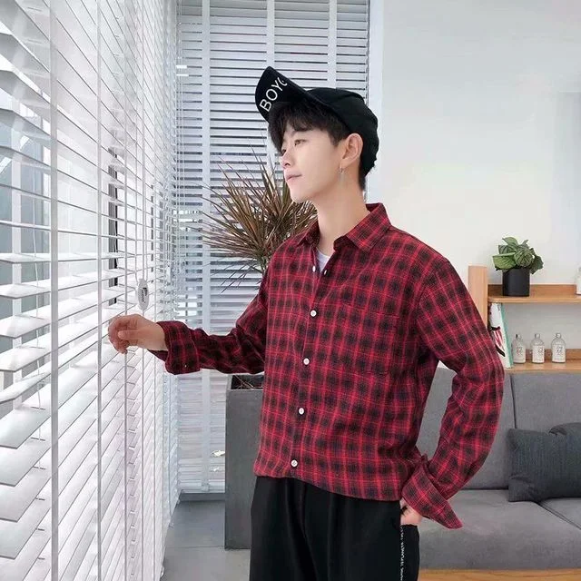 8803 Check Red Socks