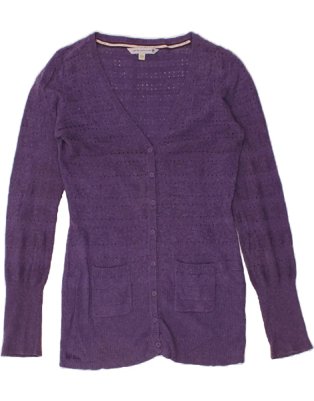 FAT FACE Womens Cardigan Sweater UK 14 Medium Purple Cotton Columbia sweaters
