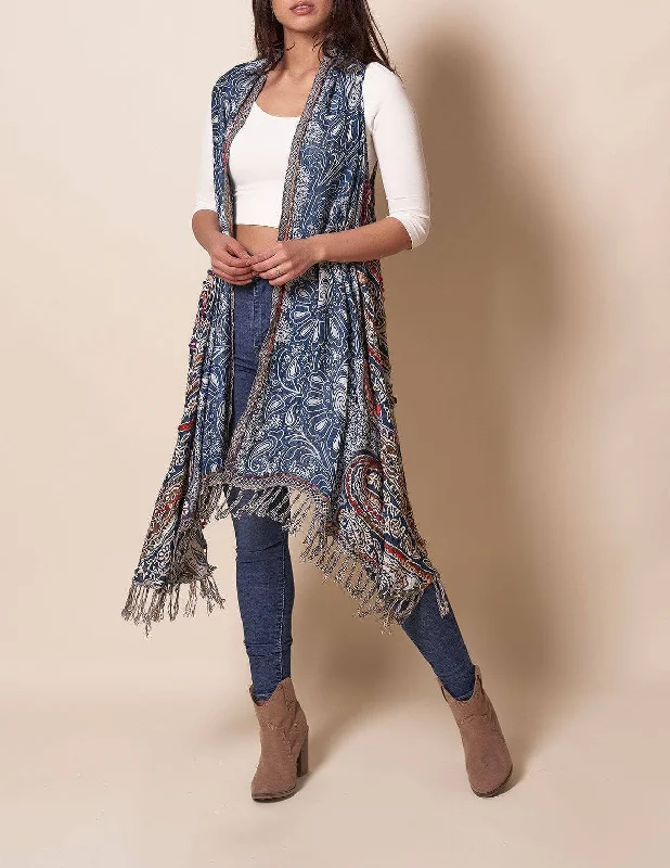 Jaipur Wrap - Deep Blue Fleece sweaters