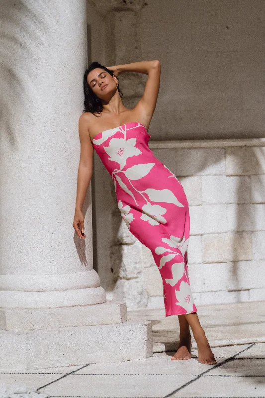 Anna Slip in Zinnia Chiffon midi dresses