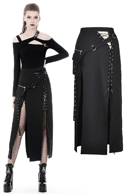 Punk sexy slit irregular long skirt KW161 Comfortable Maxi Skirt