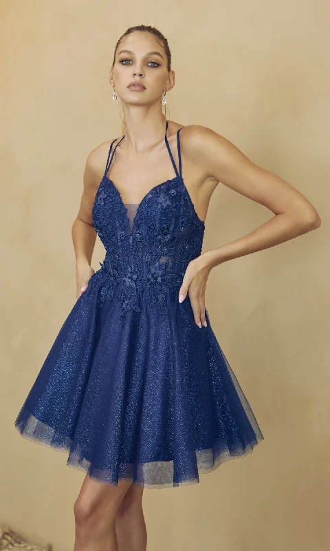 Glitter-Tulle Short A-Line Homecoming Dress 864 Tulle Bodycon Dress